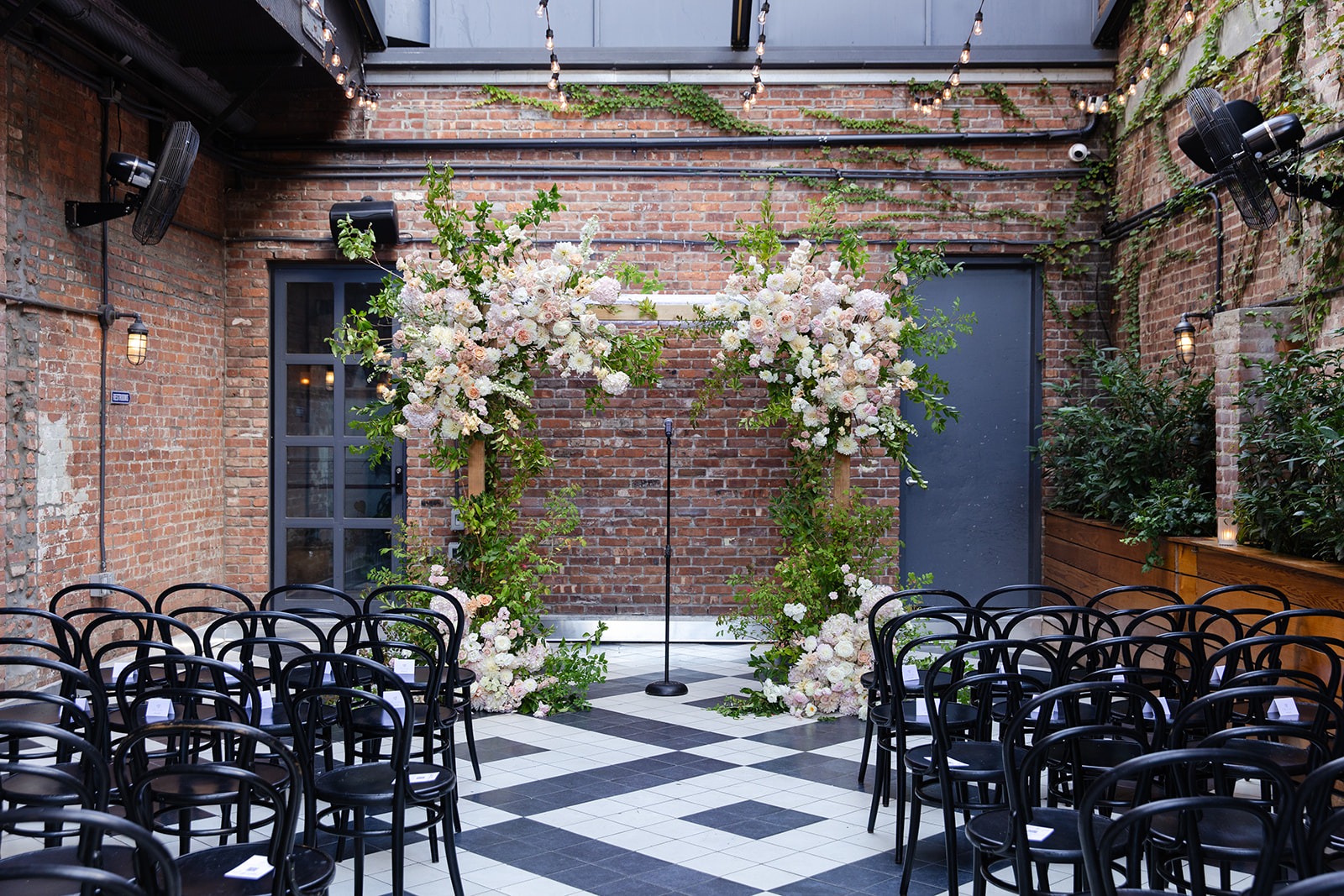 Garden Terrace Wedding Ceremony at Wythe Hotel