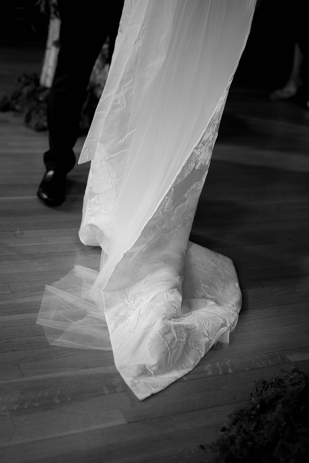 Train of Brides Dress at Brooklyn Wedding